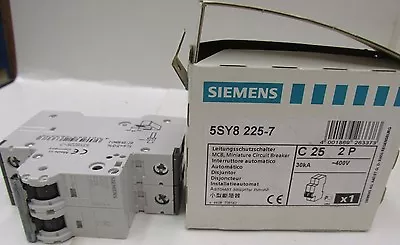 Buy SIEMENS MCB. Miniature Circuit Breaker 5SY8225-7 C25 2P 3kA 50007 ELL • 75$