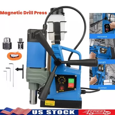 Buy Magnetic Portable Mag Drill Press 1550W 500PRM 2922lbf 10-Speed Core Drilling  • 199.28$