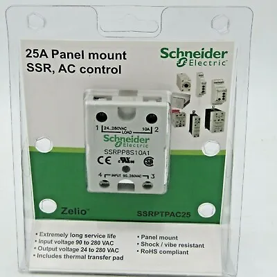 Buy Schneider Electric SSRPTPAC25 25A SSR AC Control Panel Mount - NEW!! • 17.99$