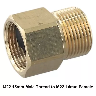 Buy M22 15mm To M22 14mm Adapter Perfect For High Pressure Washer Guns And Hoses • 7.41$