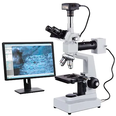 Buy AmScope 40X-1000X EPI Metallurgical Metallographic Microscope + 3MP Camera • 1,085.99$