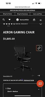 Buy Herman Miller Aeron Remastered Chair - Size B Gaming Chair Open Box - • 1,200$