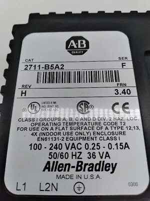 Buy Allen-Bradley 2711-B5A2 SER. F PanelView 550 Operator Interface Panel TESTED • 2,003.14$