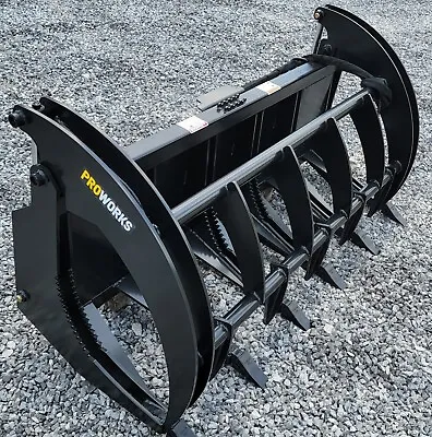Buy 72  Severe Duty Root Rake Clam Grapple Attachment Fits Skid Steer Quick Attach • 3,499.99$