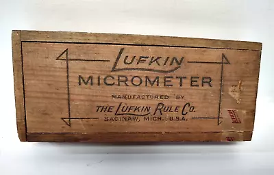 Buy Lufkin 1941 Outside Micrometer 0-1  Sliding Top Wooden Box ONLY No Tool Just Box • 14.99$