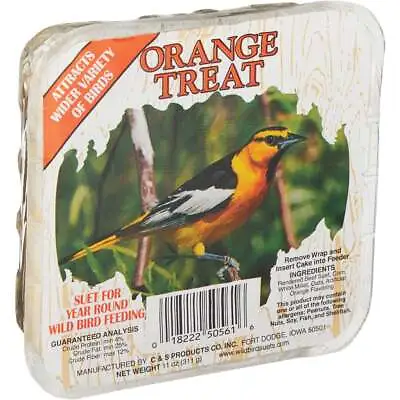 Buy C&S 11 Oz. Orange Treat Wild Bird Suet 100214304 Pack Of 12 C&S C & S Products • 24.04$