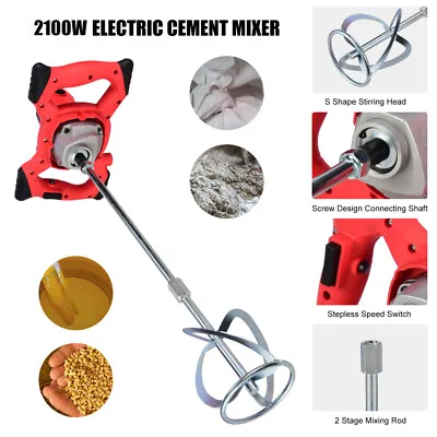 Buy Industrial Electric Mortar Mixer Paint Cement Grout 1-6 Gears Adjustable Speed • 38.82$