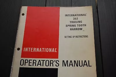 Buy INTERNATIONAL 352 TRAILING SPRING TOOTH HARROW Owner Operator Operation Manual • 16.25$