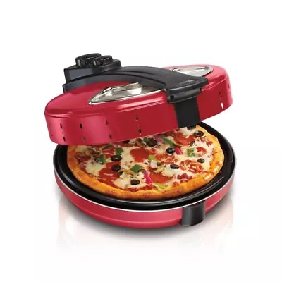 Buy Pizza Maker Enclosed Oven Model Rotating Red Electric Cooker • 63.99$