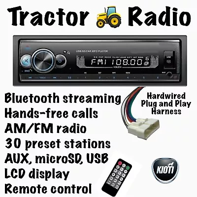 Buy Kioti Tractor AM FM USB Bluetooth Streaming NX RX DK CK Series Cab Plug & Play • 72.99$