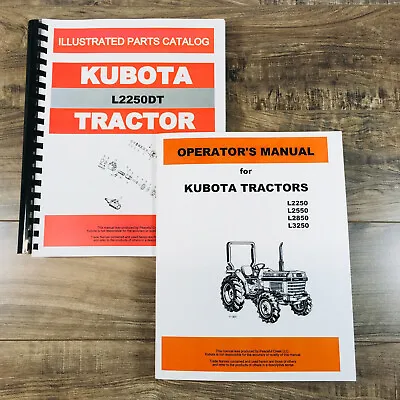 Buy Kubota L2250Dt Tractor Operators Owners Manual Parts Catalog Set Book • 38.97$