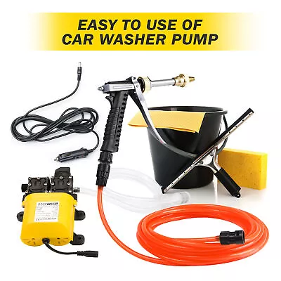 Buy 12V Dual Pump Portable Electric Pressure Washer Spray Gun Car Cleaner Water Hose • 45.75$