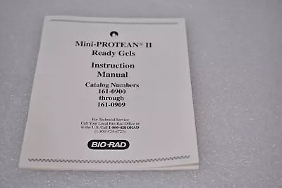 Buy Bio-rad Mini-protean Ii Ready Gels Instruction Manual Lit 188 Rev. B • 29.99$