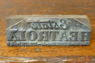 Buy Vintage Antique 1920s Estate Heatrola Wood Coal Stove Wood Metal Printer’s Block • 24.95$