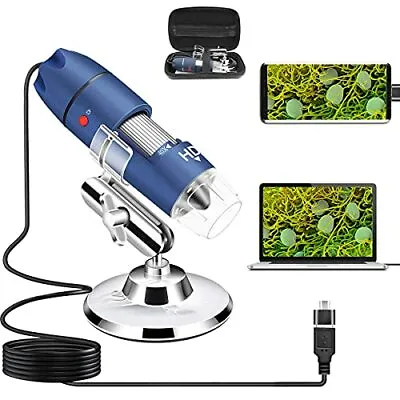 Buy USB Digital Microscope 8 LED 1000X HD 2560x1440P 2K Endoscope Magnifier Camera • 42.10$