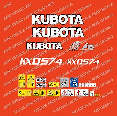 Buy Kubota Kx057-4 Eco Plus Decal Sticker Set • 63.07$