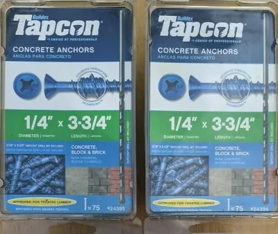 Buy 2 Boxes Tapcon Concrete Block & Brick Anchors 1/4  X 3-3/4  • 29.99$