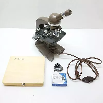 Buy Vintage Swift Microscope With AmScope Slides And Samples • 9.99$