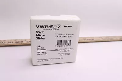 Buy (72-Pk) VWR Microscope Slides 25mm X 75mm X 1mm 48300-026 • 7.49$