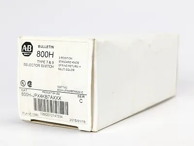 Buy Allen Bradley 800H-JPX4KB7AXXX Selector Switch, 3 Position *NEW* • 169.98$