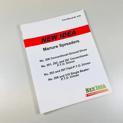 Buy New Idea 201 202 207 Pto Driven Manure Spreader Parts Manual Catalog • 12.97$