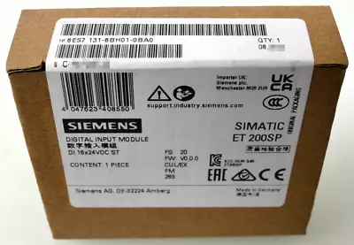 Buy NEW Siemens 6ES7131-6BH01-0BA0 SIMATIC ET 200SP 6ES7 131-6BH01-0BA0 Input Module • 66$