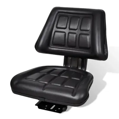 Buy VidaXL Tractor Seat W/ Backrest Black Slide Track Steel/PVC Compact Mower • 100.99$