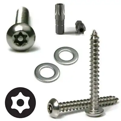 Buy Anti Theft License Plate Screw Kit Stainless Steel Tamper Proof Torx Button Head • 19.16$