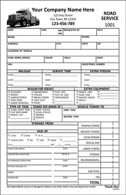 Buy Custom Heavy Tow Truck Road Service Forms / 5.5 X 8.5 / 2 Or 3 Part / TMG069 • 209.97$