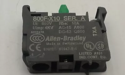 Buy Allen Bradley 800f-x10 Latch Mount Contact Block 1no 690v 10a Series A Nnb • 22.96$