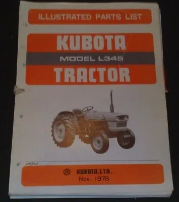 Buy Kubota L345 Tractor Parts Manual Book Catalog Original Oem  • 29.99$