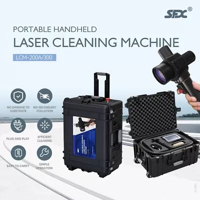 Buy 300W Laser Cleaning Machine Trolley Case Laser Rust Grease Grime Mold Removal • 18,399$
