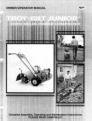 Buy Tiller-Power Composter Owners Maintenance Manual Troy-Bilt (3.5 HP) Junior Roto • 25$
