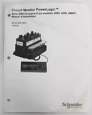 Buy Schneider Electric PowerLogic Circuit Monitor Series 4000 Installation Guide • 35$