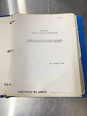 Buy Perkin Elmer 3920 Gas Chromatograph - Users Guide / Instructions Manual • 39.99$