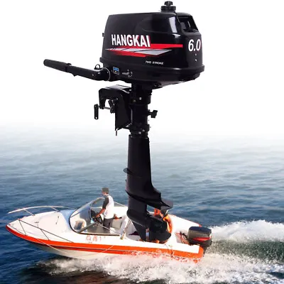 Buy HANGKAI 6HP 2Stroke Outboard Motor Fishing Boat Engine Water Cooling CDI System • 567.58$