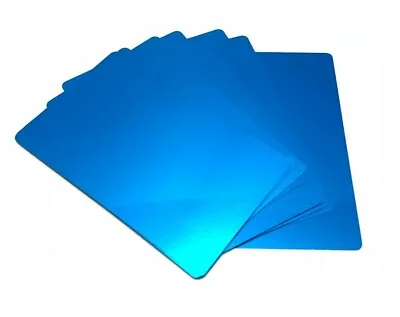 Buy 100 Blue Anodized Aluminum Business Card Blanks Laser Engraving Sheet Metal CNC • 21.99$