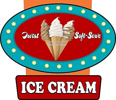 Buy Ice Cream Twist Soft Serve DECAL Concession Food Truck Sign Sticker  Icv • 12.99$