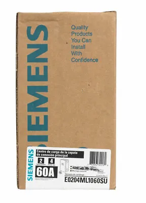 Buy Siemens EQ 60 Amps 120/240 Volt 2 Space 4 Circuits Surface Main Lug Load Center • 41.99$