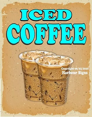 Buy Iced Coffee DECAL (CHOOSE YOUR SIZE) V Food Truck Concession Sticker • 12.99$