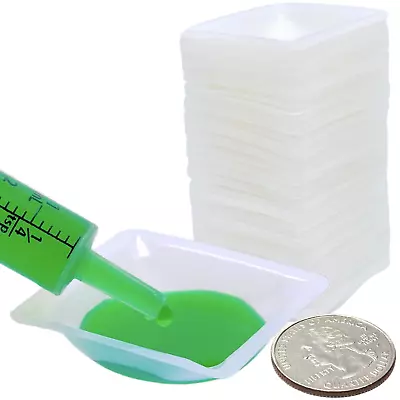 Buy Weigh Boats Small - 125 Pack 7Ml Plastic Disposable Trays For Scale, Square Weig • 18.15$