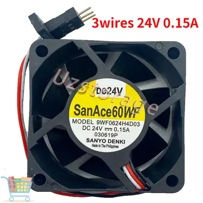 Buy For SANYO Ace 60WF 9WF0624H4D03 Fan DC24V 0.15A A90L-0001-0508 6025 60*60*25MM • 18.82$