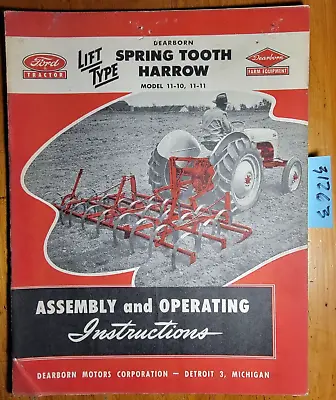 Buy Ford Dearborn 11-10 11-11 Spring Tooth Harrow Owner Operator's & Assembly Manual • 25$