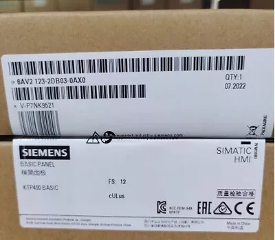 Buy 2022 New In Box SIEMENS SIMATIC 6AV2123-2DB03-0AX0 TOUCH PANEL HMI KTP400 BASIC • 365$