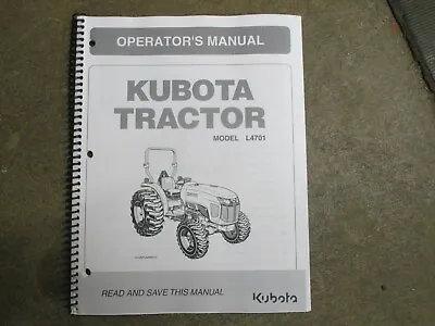 Buy Kubota L4701 L 4701 Tractor Owners & Maintenance Manual • 37.50$