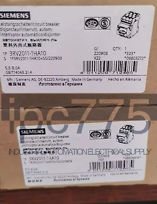 Buy For NEW Siemens Motor Protection 3RV2011-1HA10 Current Range: 5.5-8A • 65.50$