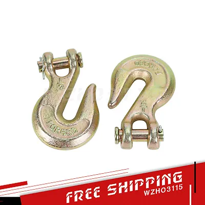 Buy 2 Pack G70 1/2  Clevis Grab Hooks Tow Chain Hook Flatbed Truck Trailer Tie Down • 24.68$
