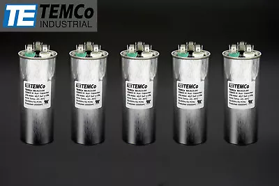 Buy TEMCo 45/7.5 MFD UF Dual Run Capacitor 370 440 Vac Volts 5 LOT AC Motor 45+7.5 • 48.71$