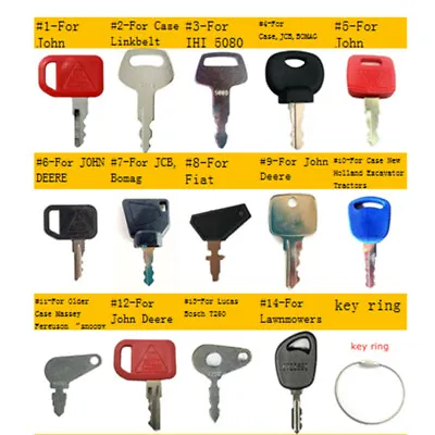 Buy 14 Key Construction Ignition/Heavy Equipment Key Set For Case Linkbelt Bobcat • 13$