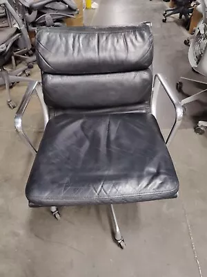 Buy Authentic Herman Miller Eames Soft Pad Group Management Chair Black Leather EA43 • 1,029.97$